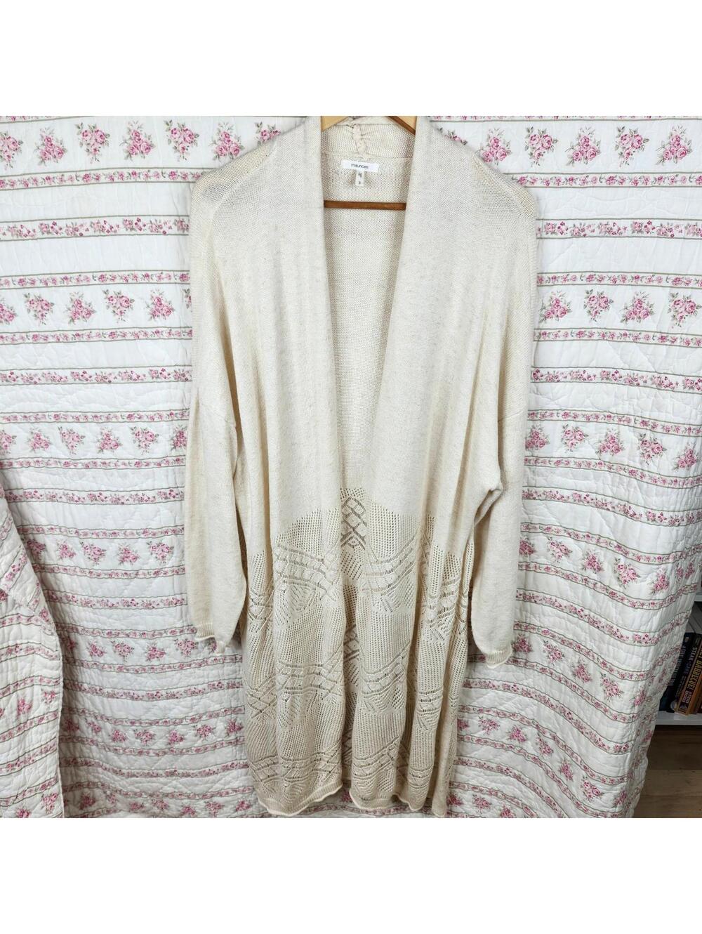 Maurices Light Beige Women's Long Knit Cardigan Sweater 3x